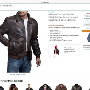 Men’s Brown Bomber Style Jacket XL